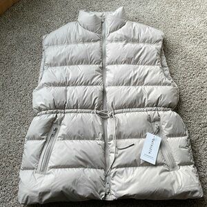 Athleta Cream Quilted Puffer Vest